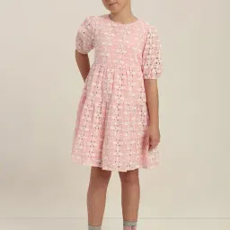 VERO MODA GIRL Tickled Pink Cotton Embroidery Dress image 4