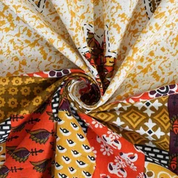 Jaipur Weaves Orange & Yellow Ethnic Motifs 180 TC King Bedsheet with 2 Pillow Covers image 2