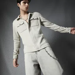 VOLTEDGE Men Premium Fit Spread Collar Solid Cotton Casual Shirt-image-23