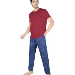 XYXX Red & Navy Regular Fit Night Suit image 3