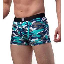 UnderJeans by Spykar White & Blue Printed Trunks image 3