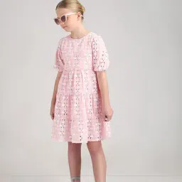 VERO MODA GIRL Tickled Pink Cotton Embroidery Dress image 5