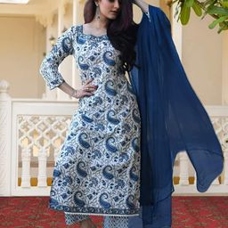 Anouk Rustic Women Ethnic Motifs Printed Kurta with Trousers & Dupatta-picture-47