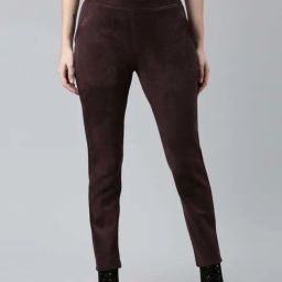 Go Colors! Purple Mid Rise Suede Treggings-picture-16