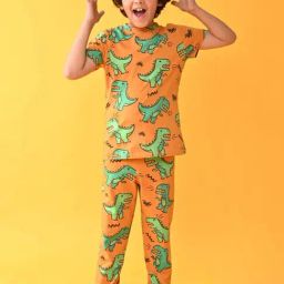 Anthrilo Kids Mustard Cotton Printed T-Shirt & Trouser-picture-49