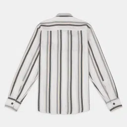 Cavio Boys Peach Striped Cotton Comfort Fit Shirt image 5