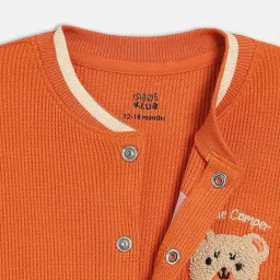 Miniklub Boys Orange Regular Fit Knitted Jacket image 4