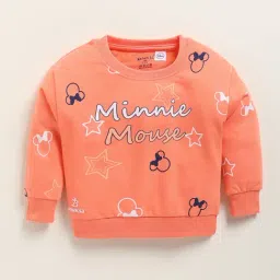 BISKID GIRLS Orange Cotton Printed Sweatshirt-picture-18