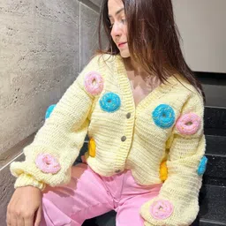 Sugercandy Women Conversational Woollen Cardigan-image-48