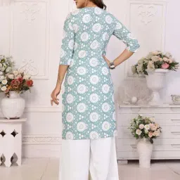 Rangita Sea Green Regular Fit Printed Kurta image 2