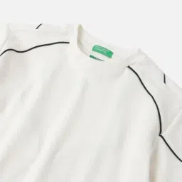 United Colors of Benetton Boys White Cotton T-Shirt image 3