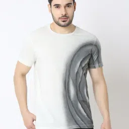 Spykar Grey Cotton Slim Fit Printed T-Shirt-picture-26