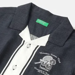 United Colors of Benetton Boys Blue Color Block Shirt image 3