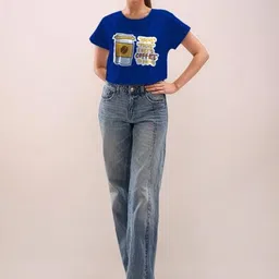 Zink London Women Printed Applique T-shirt-image-74