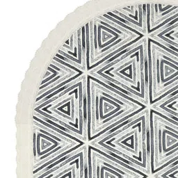 Clasiko Grey Geometric Printed Anti-Slip Plastic Oval 8-Seater Table Cover image 2