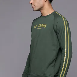 Louis Philippe Jeans Men Green Knitted Printed Sweatshirt image 3