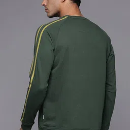 Louis Philippe Jeans Men Green Knitted Printed Sweatshirt image 4