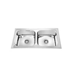 Parryware Eco 37x18x8 inch Glossy Finish Stainless Steel Double Bowl Kitchen Sink, C857081-picture-22