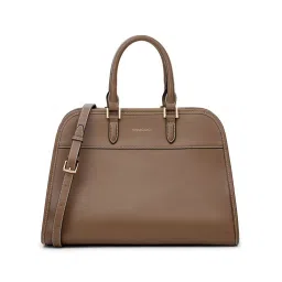 MIRAGGIO Taupe Solid Hand Bag and Detachable Strap-picture-12