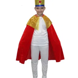 Kaku Fancy Dresses Velvet Christmas Theme King Costume Set - Red & Golden-picture-11