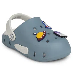 LIBERTY Space Theme Applique Detailed Perforated Clogs - Blue image 1
