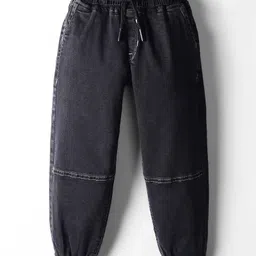 Olio Kids Denim Woven Full Length Solid Jeans - Grey-picture-37