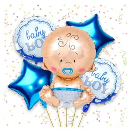 Bubble Trouble Baby Shower themed Foil balloons Pack of 5-image-79