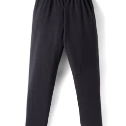 Babyhug Velour Knit Full Length Solid Colour Fleece & Woollen Pant - Black image 2