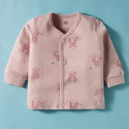 Zero Interlock Knit Full Length Night Suit With Animal Print - Rose Gold image 2