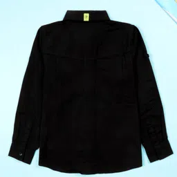 Kiddopanti Cotton Woven Full Sleeves Travel Theme Printed Shirt - Black image 3