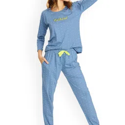 Lotik Women Printed Round Neck Night suit-image-95