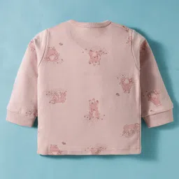 Zero Interlock Knit Full Length Night Suit With Animal Print - Rose Gold image 3