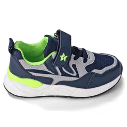 Cute Walk by Babyhug Velcro Closure Sneakers - Blue & Grey image 4