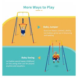 Hop N Play 4-in-1 Swing Set and Baby Jumper, Toddler Swing with Stand and Safety Belt, Baby Swings & Baby Bouncers for Infants to Toddler, Indoor Swings for Kids 6 Months+ image 5