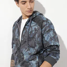 The Roadster Life Co. Abstract Printed Hooded Sweatshirt-picture-29