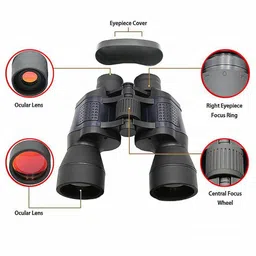 wannasky 80x80 High Power Compact Binoculars for Adults Kids, Large Eyepiece Foldable Binocular, High Power Easy Focus Binoculars for Bird Watching, Outdoor, Hunting, Travel, Opera Concert-1PCS (80X80) image 2