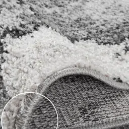 OBSESSIONS Grey Abstract Polyester Bedside Runner Ideal for Bedroom image 4