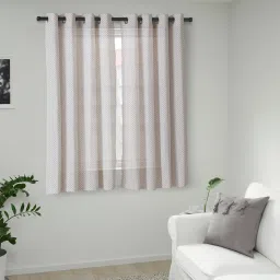 ikea alrikke Curtains, 1 pair, white/orange/with eyelets, 145x150 cm image 2