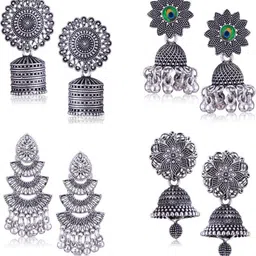 Sangria Silver-Plated Alloy Earrings-image-42