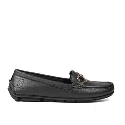 LOUIS STITCH Women's Black Premium Solid Slip-On Casual Loafers image 3
