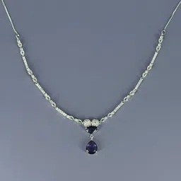 PRIVIU Silver-Plated American Diamond Studded Jewellery Set image 3