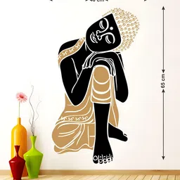 LANSTICK Black & Brown Printed Bhudda Wall Stickers-picture-28