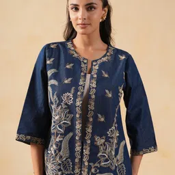 SAVI Embroidered Open Front Shrug-image-47