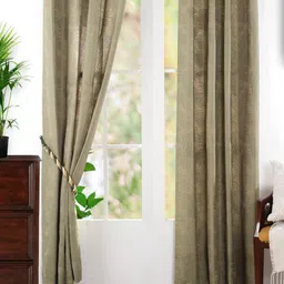 MASPAR Green 2 Pieces Printed Long Door Curtains image 2