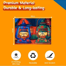 PRAKARTIK 2-Pcs Green & Blue Digital Printed Table Placemats image 2