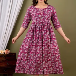 Queens Closet Women Floral Printed Floral Anarkali Kurta image 3