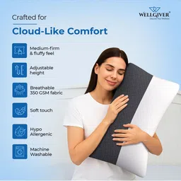 WELLGIVER Set Of 4 White Fibre Filled Cotton Ultra Soft Sleep Pillow image 4