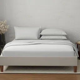 Boutique Living India Emblem White Pure Cotton 300 TC King Bedsheet Set - 2.74 m x 2.74 m-picture-27