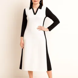 GAB Colourblocked A-Line Midi Dress-picture-38