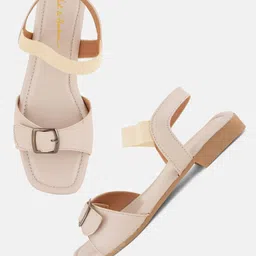 Mast & Harbour Women Open Toe Flats with Buckles image 3